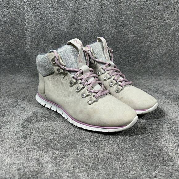Cole Haan Zerogrand Women’s Size 7 Pumice Stone Gray Tan Hiking Boots Used - Picture 3 of 12